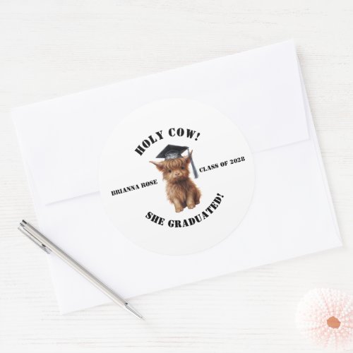 Holy Cow Graduation Stickers