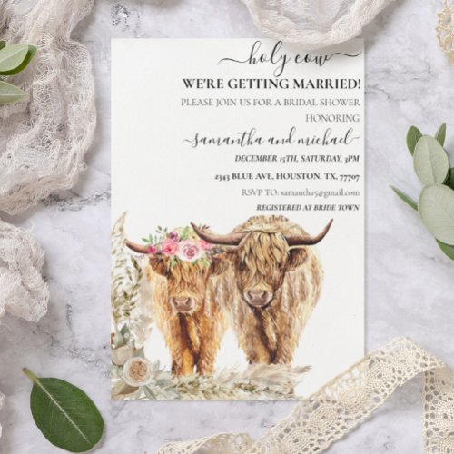 Holy Cow Highland  Bridal Wedding Invitation