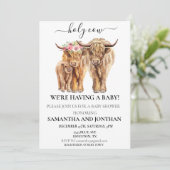 Holy Cow Highland Calf Baby Shower Couples  Invitation (Standing Front)
