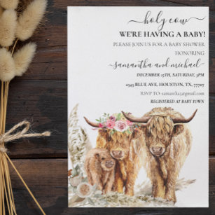 Printable Highland Cow Baby Baby Shower Invite (Download Now) 