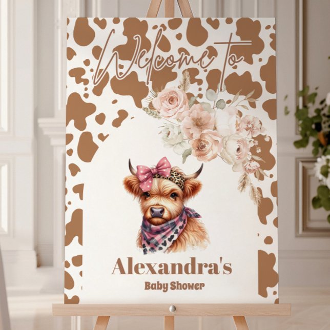 Holy Cow Highland Cow  Baby Shower Foam Board (Creator Uploaded)