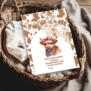 Holy Cow Highland Cow Diapper Raffle Enclosure Card