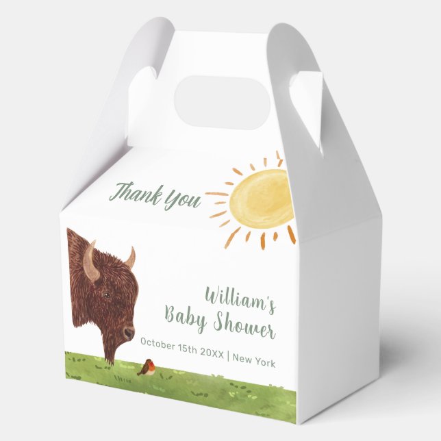 Holy Cow Highland Farm Animal Baby Shower  Favor Boxes (Front)