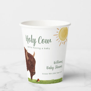 Holy Cow Highland Farm Animal Baby Shower  Paper Cups