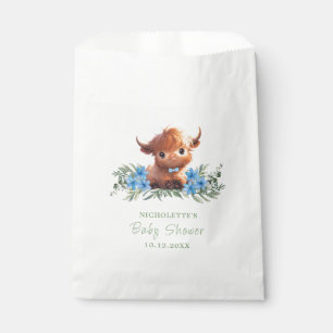HOLY COW HIGHLAND MODERN BLUE BABY SHOWER FAVOR BAG