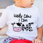 Holy Cow I Am One Boy 1st Birthday T-shirt at Zazzle