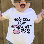 Holy Cow I Am One Girl 1st Birthday T-shirt at Zazzle