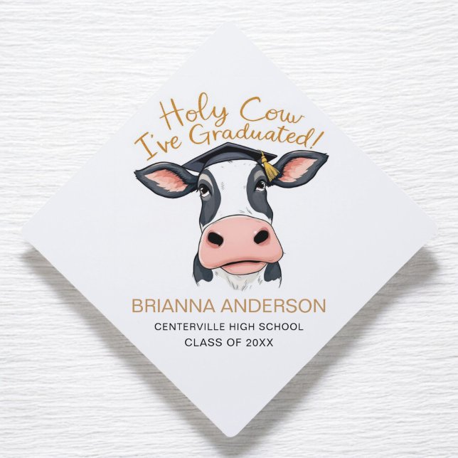 Holy Cow I Graduated Graduation Cap Topper (Creator Uploaded)