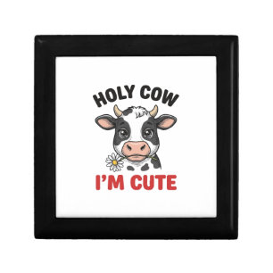 Holy Cow I’m Cute Funny Cow Vintage Engraving Desi Gift Box
