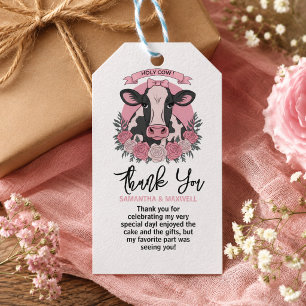 Holy Cow I’m One Cowgirl 1st Birthday Party Gift Tags