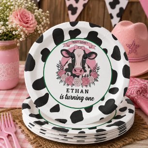 Holy Cow I’m One Cowgirl 1st Birthday Party Paper Plates