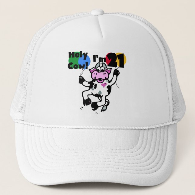 Holy Cow I'm 21 Tshirts and Gifts Trucker Hat (Front)