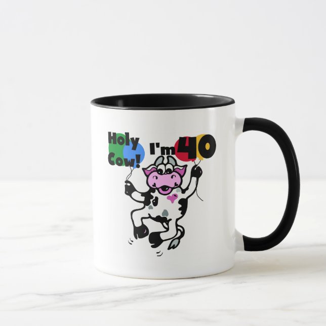 Holy Cow I'm 40 Tshirts and Gifts Mug (Right)