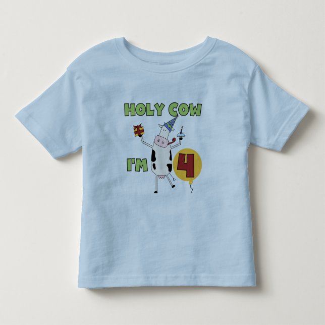 Holy Cow I'm 4 Birthday T-shirts and Gifts (Front)