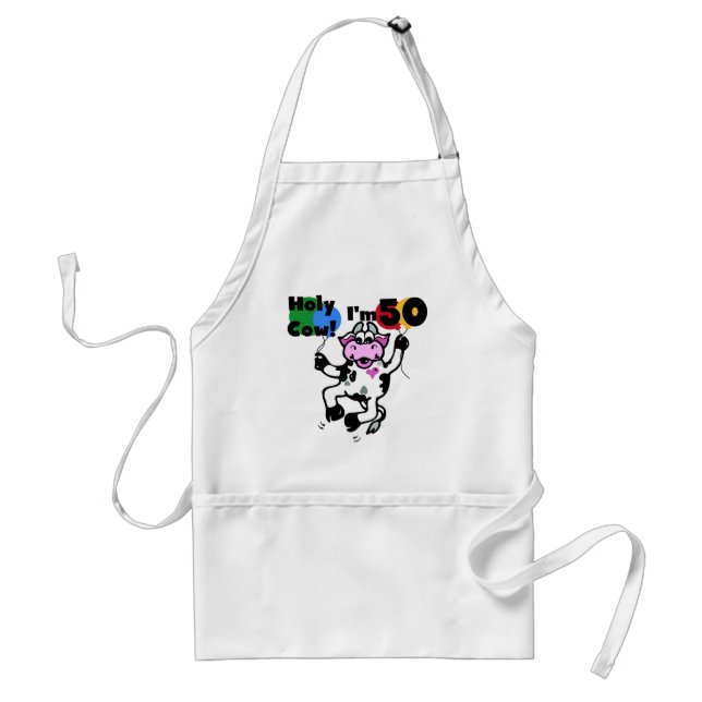 Holy Cow I'm 50 Tshirts and Gifts Adult Apron (Front)