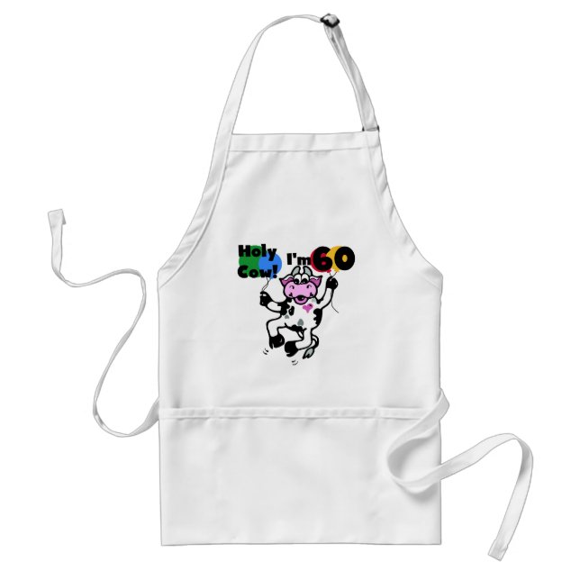 Holy Cow I'm 60 Tshirts and Gifts Adult Apron (Front)