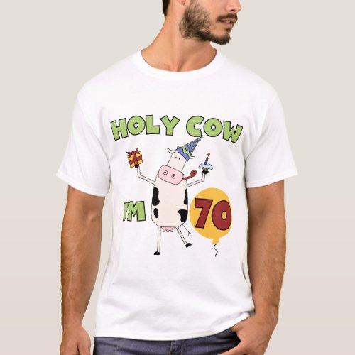 Holy Cow Im 70 Birthday Tshirts and Gifts