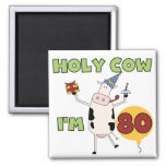 Holy Cow I&#39;m 80 Birthday T-shirts And Gifts Magnet at Zazzle