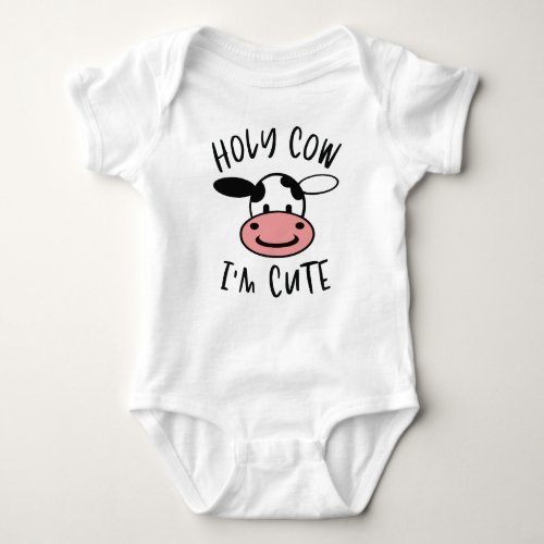 Holy Cow Im Cute Baby Bodysuit One_Piece