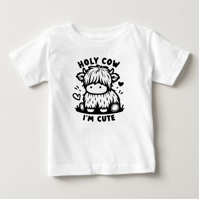 Holy Cow I'm Cute for Baby Bliss Baby T-Shirt (Front)