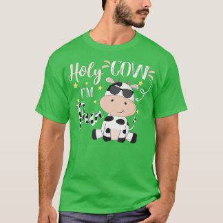 Holy Cow I'm Four Cow Farm Theme Birthday 4 Years T-Shirt