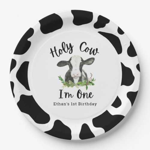 Holy Cow Im One Cow 1st Birthday Party Paper Plates