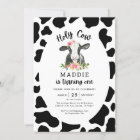 Holy Cow I'm One Cow Girl 1st Birthday  Invitation