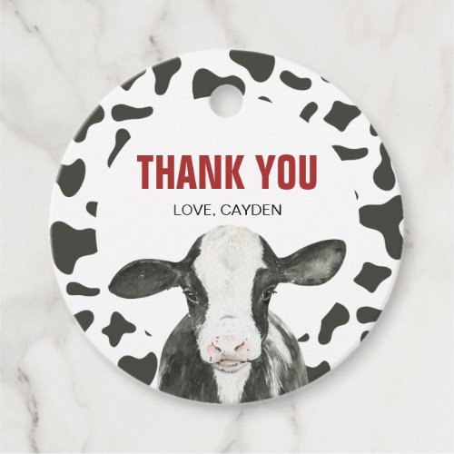 Holy Cow Im One Cow Print birthday favor Favor Tags