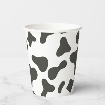 Holy Cow I'm One Cow Print Birthday Paper Cups | Zazzle