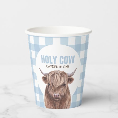 Holy Cow Im One Cow Print birthday Paper Cups