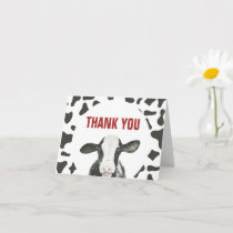 Holy Cow I'm One Cow Print Birthday Thank You Card