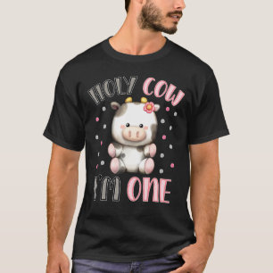 Holy Cow I'm One Cute Farm Animal 1st Birthday For T-Shirt