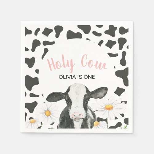 Holy Cow Im One Daisy Napkins