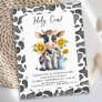 Holy Cow I'm One Farm Cute 1st Birthday Invitation Postcard
