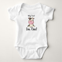 Holy Cow I'm One First Birthday Bodysuit