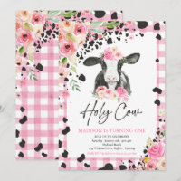 Holy Cow I'm One Pink Floral Farm Birthday Party