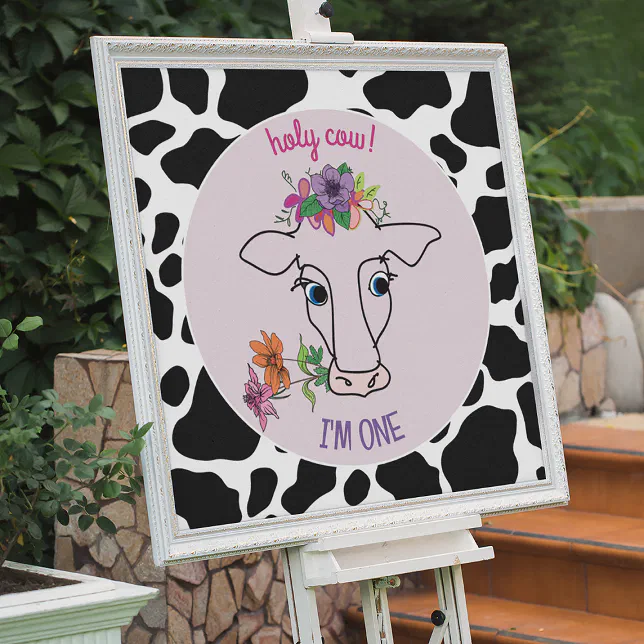 Holy Cow I'm One Poster | Zazzle