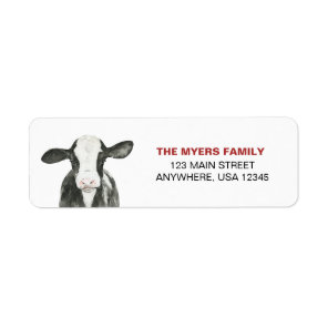 Holy Cow I'm One Red return address Label