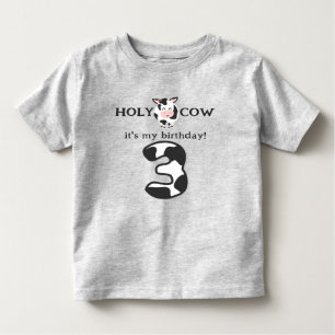 Holy Cow I'm Three 3rd Birthday Farm  Toddler T-shirt