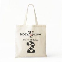 Holy Cow I'm Two 2nd Birthday Farm Animal Tote Bag