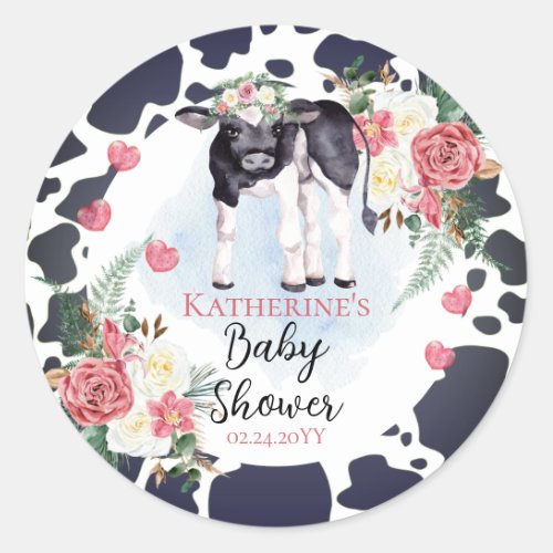 Holy Cow Its A Girl Baby Shower Welcome  Classic Round Sticker