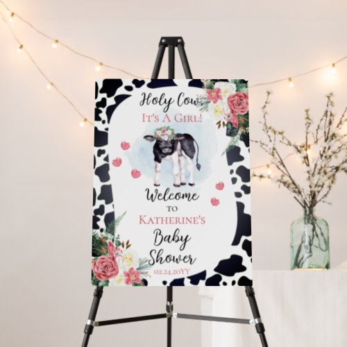 Holy Cow Its A Girl Baby Shower Welcome  Foam Board