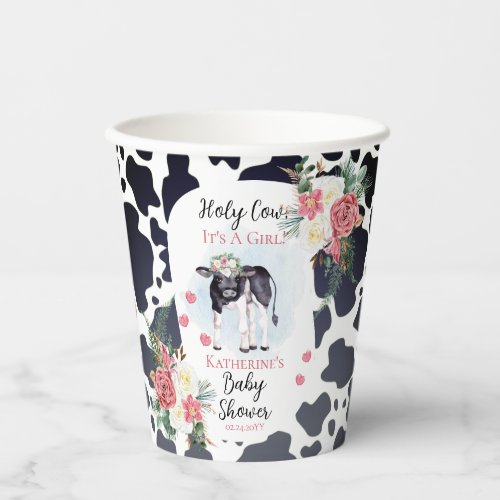 Holy Cow Its A Girl Baby Shower Welcome Paper Cups
