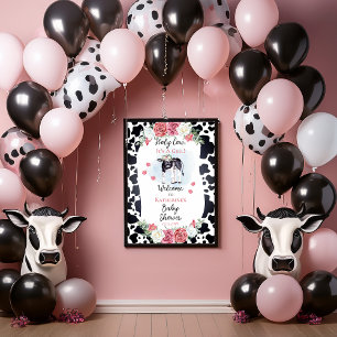 Holy Cow, It's A Girl Baby Shower Welcome Poster