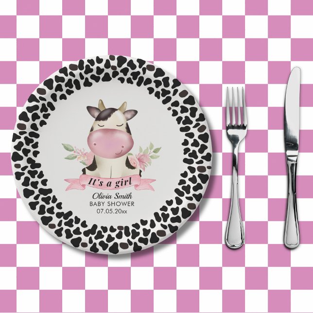 Holy Cow It's a Girl Cow  Paper Plates (Creator Uploaded)