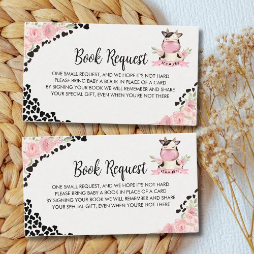 Holy Cow Its a Girl Cute Cow Baby shower Enclosure Card