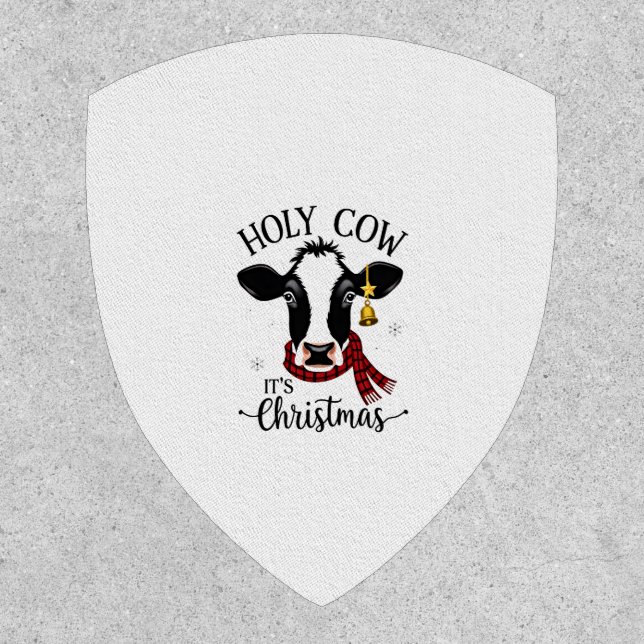 Holy Cow It's Christmas Funny Cow Lover Farm Anima Patch (Front)