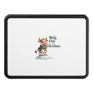 Holy Cow Its Christmas I Xmas Cow T-Shirt (3) Hitch Cover
