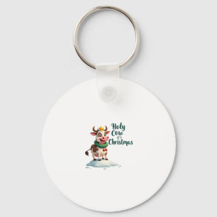Holy Cow Its Christmas I Xmas Cow T-Shirt (3) Keychain