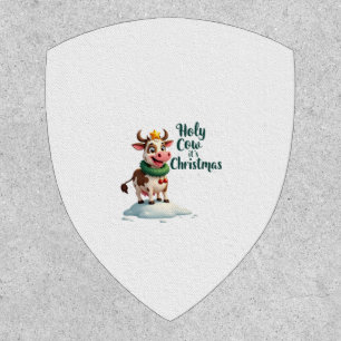 Holy Cow Its Christmas I Xmas Cow T-Shirt (3) Patch